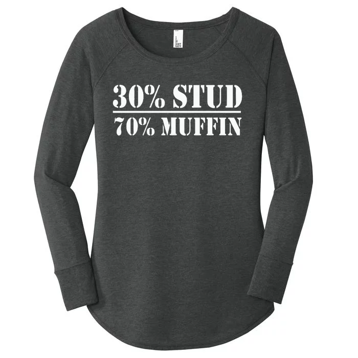 30 Stud 70 Muffin Funny Valentines Day Stud Muffin Women's Perfect Tri Tunic Long Sleeve Shirt