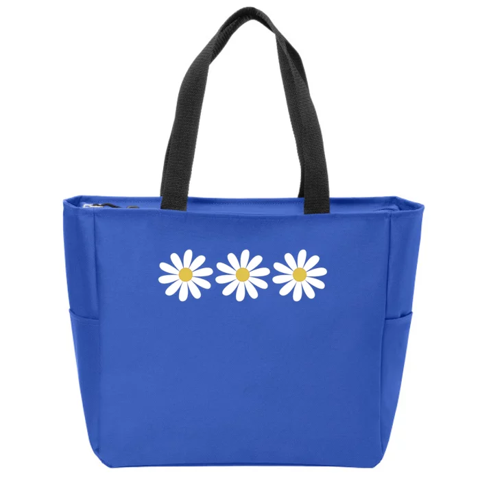 3 Simple But Pretty Daisy Flower Gift Zip Tote Bag