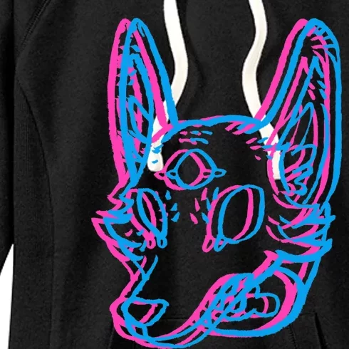 3d Space Coyote Women's Fleece Hoodie