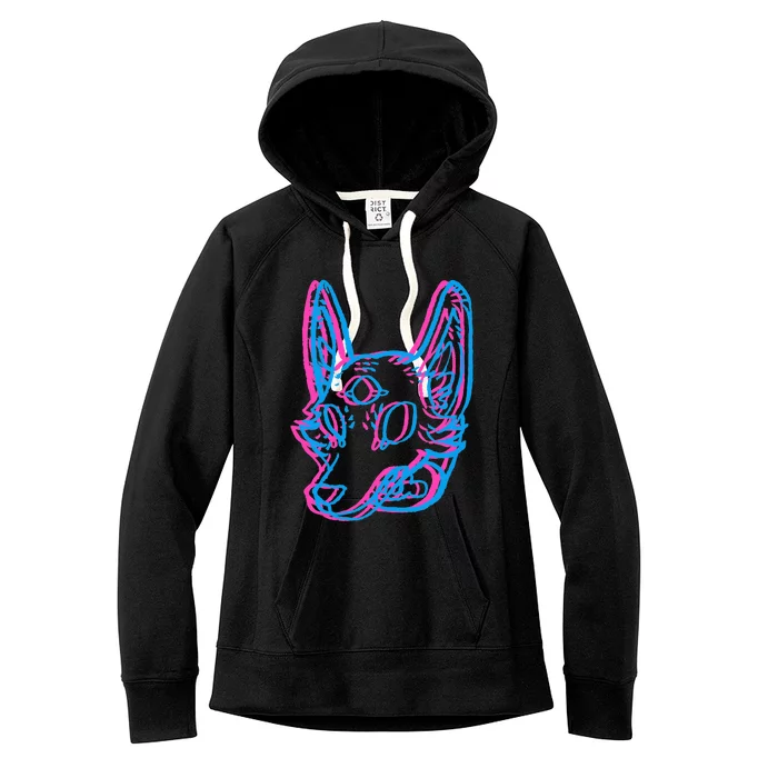 3d Space Coyote Women's Fleece Hoodie