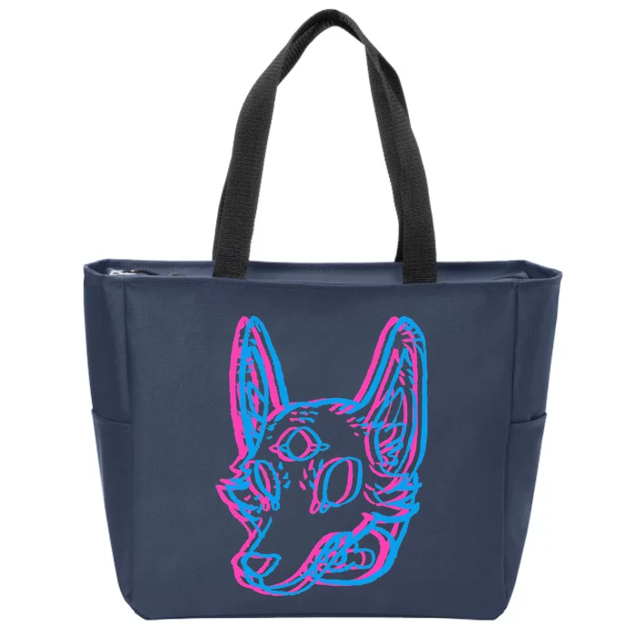 3d Space Coyote Zip Tote Bag