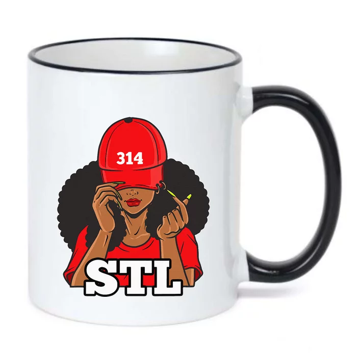 314 Stl From St. Louis Missouri Black Woman Black Color Changing Mug