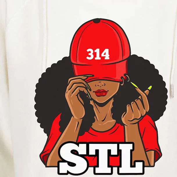 314 Stl From St. Louis Missouri Black Woman Womens Funnel Neck Pullover Hood