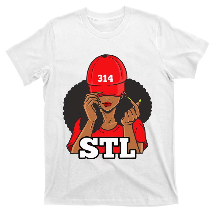 314 Stl From St. Louis Missouri Black Woman T-Shirt