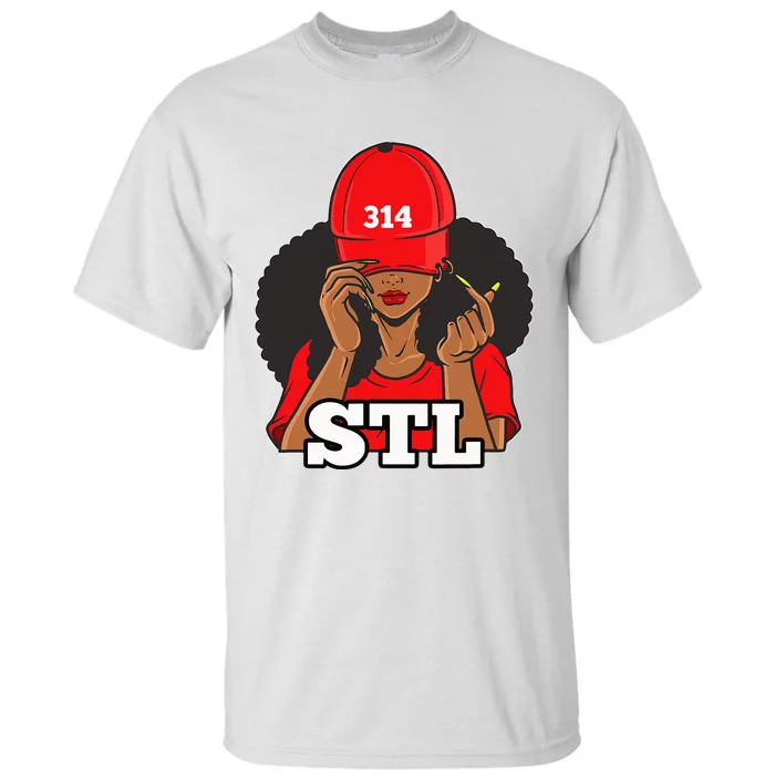 314 Stl From St. Louis Missouri Black Woman Tall T-Shirt