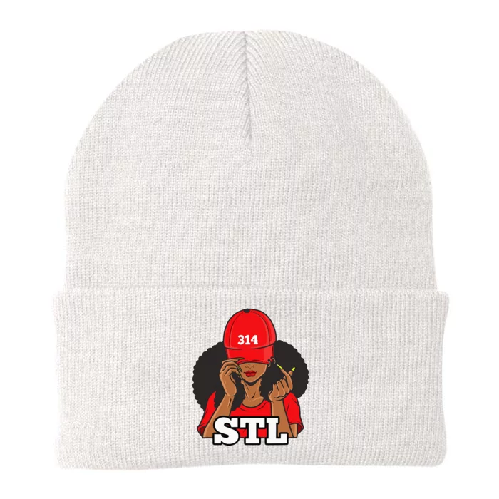 314 Stl From St. Louis Missouri Black Woman Knit Cap Winter Beanie