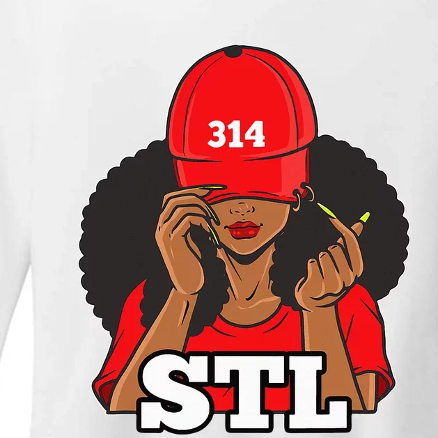 314 Stl From St. Louis Missouri Black Woman Womens CVC Long Sleeve Shirt