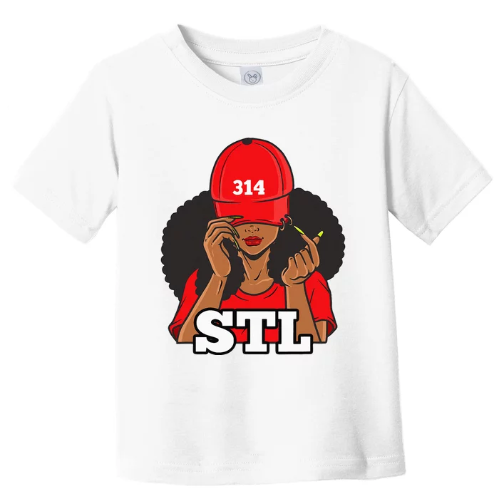 314 Stl From St. Louis Missouri Black Woman Toddler T-Shirt