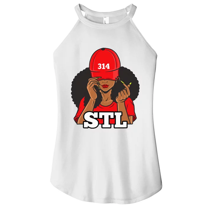 314 Stl From St. Louis Missouri Black Woman Women’s Perfect Tri Rocker Tank