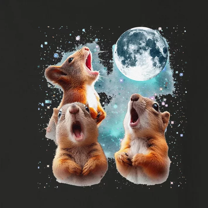 3 Squirrel Moon Howling Squirrel Head Funny Toddler Long Sleeve Shirt