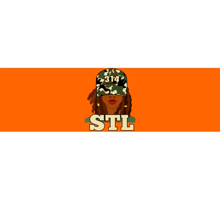 314 Stl St Louis Black Woman Locs Camo Bumper Sticker