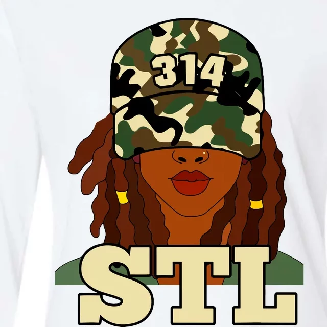 314 Stl St Louis Black Woman Locs Camo Womens Cotton Relaxed Long Sleeve T-Shirt