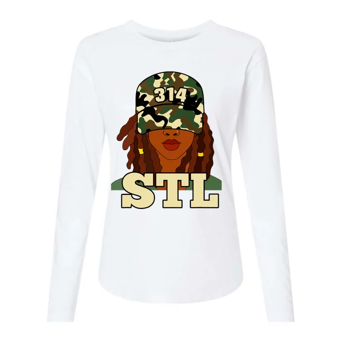 314 Stl St Louis Black Woman Locs Camo Womens Cotton Relaxed Long Sleeve T-Shirt