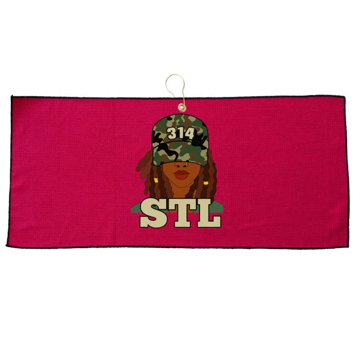 314 Stl St. Louis Black Woman Locs Camo Large Microfiber Waffle Golf Towel