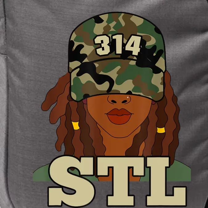 314 Stl | St. Louis Black Woman Locs Camo Impact Tech Backpack