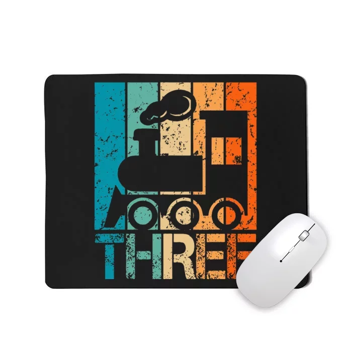 3rd Train Birthday 3 Year Old 3yr Birthday Train Mousepad