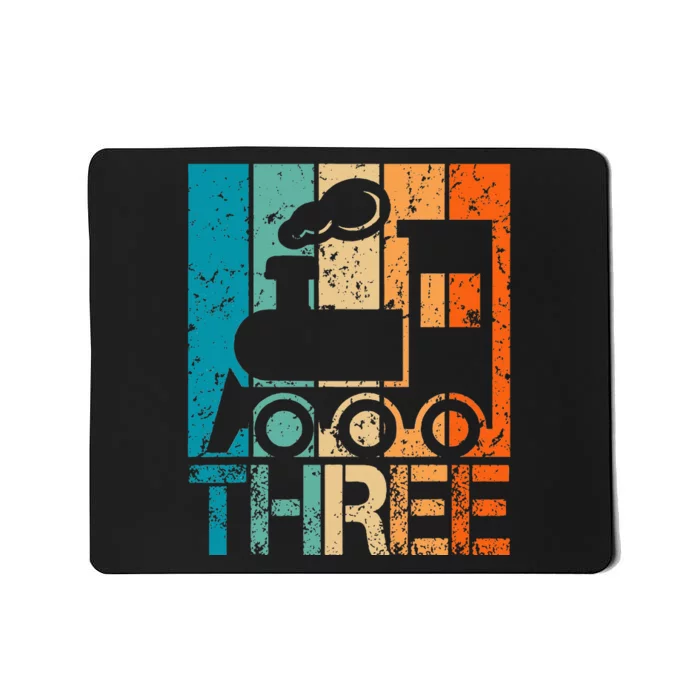 3rd Train Birthday 3 Year Old 3yr Birthday Train Mousepad