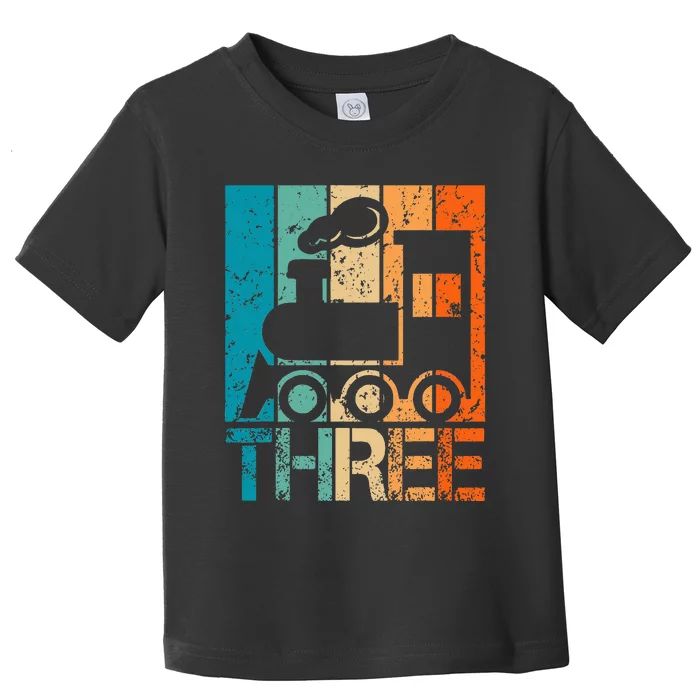 3rd Train Birthday 3 Year Old 3yr Birthday Train Toddler T-Shirt