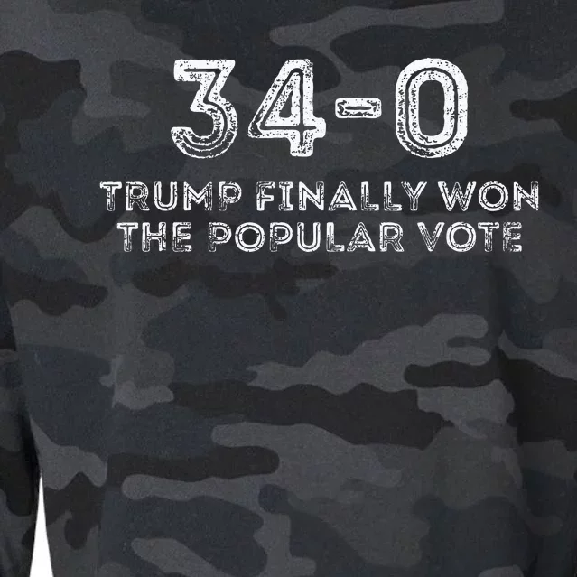 340 Trump Finally Won The Popular Vote Cropped Pullover Crew