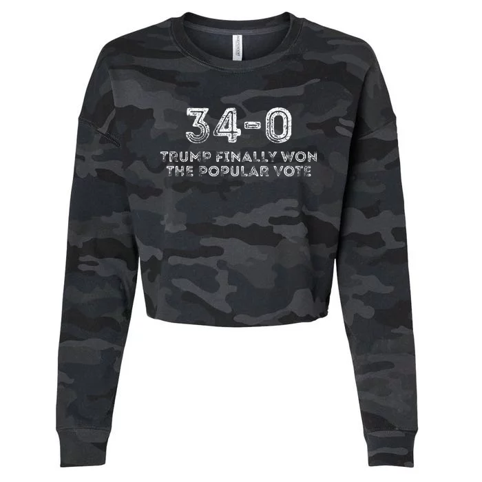 340 Trump Finally Won The Popular Vote Cropped Pullover Crew