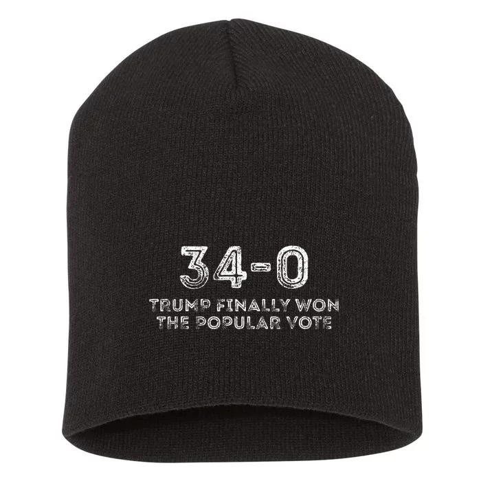 340 Trump Finally Won The Popular Vote Convicted Felon Short Acrylic Beanie