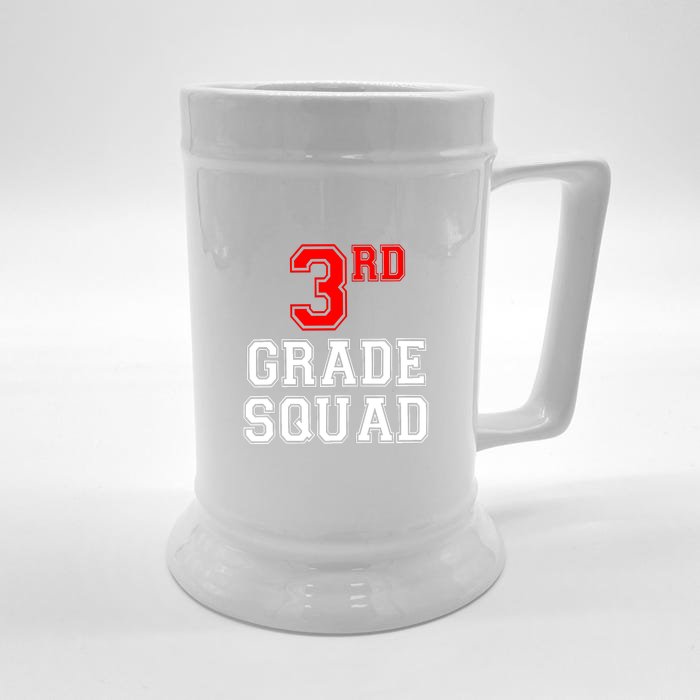 3RD Third Grade Squad Back To School Teacher Gift Front & Back Beer Stein