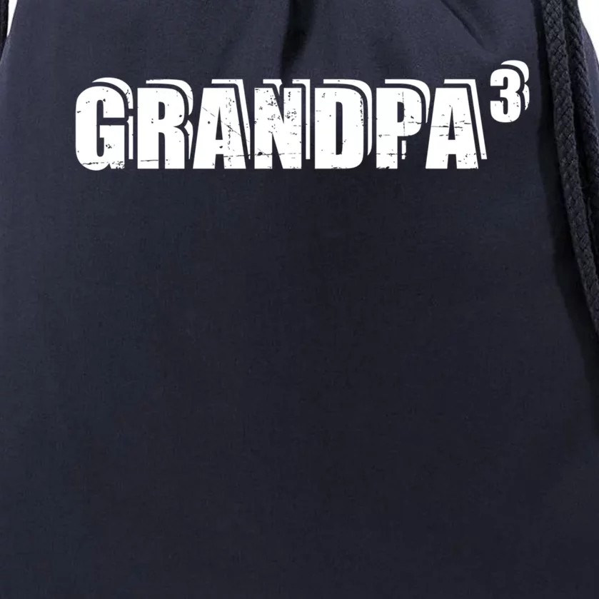 3rd Third Time Grandpa Of 3 Cute Gift Drawstring Bag