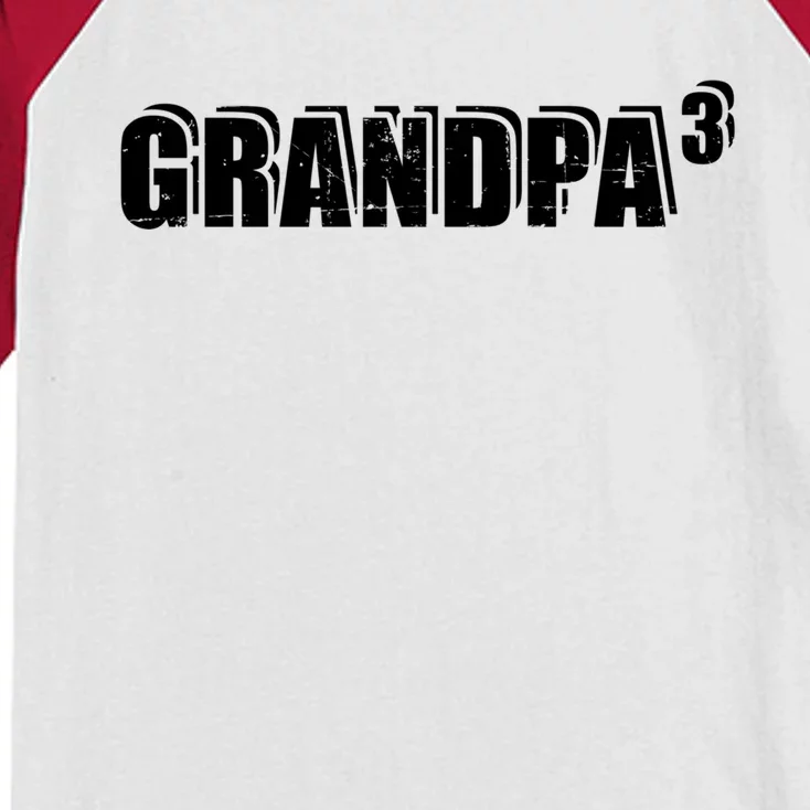 3rd Third Time Grandpa Of 3 Cute Gift Kids Colorblock Raglan Jersey