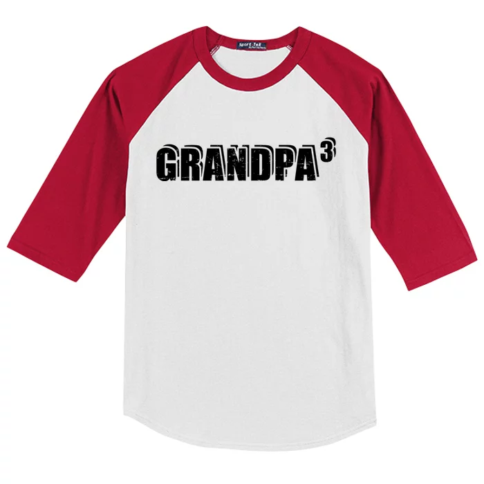 3rd Third Time Grandpa Of 3 Cute Gift Kids Colorblock Raglan Jersey