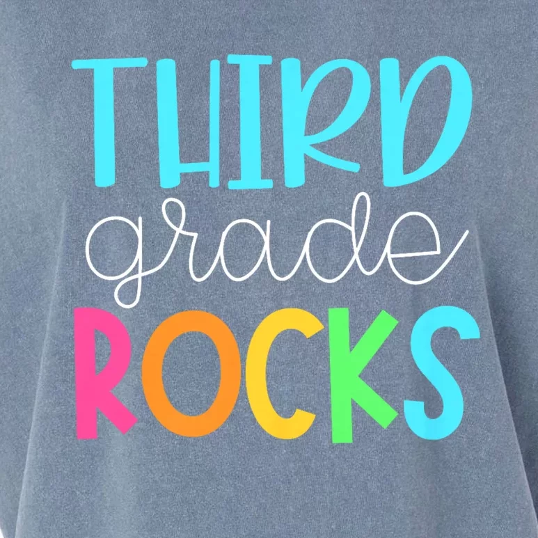 3rd Teacher Team Third Grade Rocks First Day Of Back To School Garment-Dyed Women's Muscle Tee