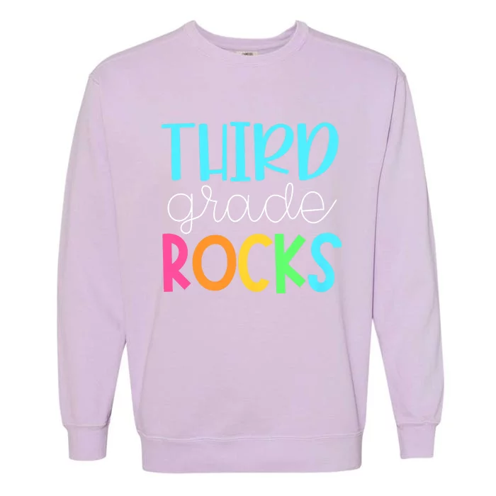 3rd Teacher Team Third Grade Rocks First Day Of Back To School Garment-Dyed Sweatshirt