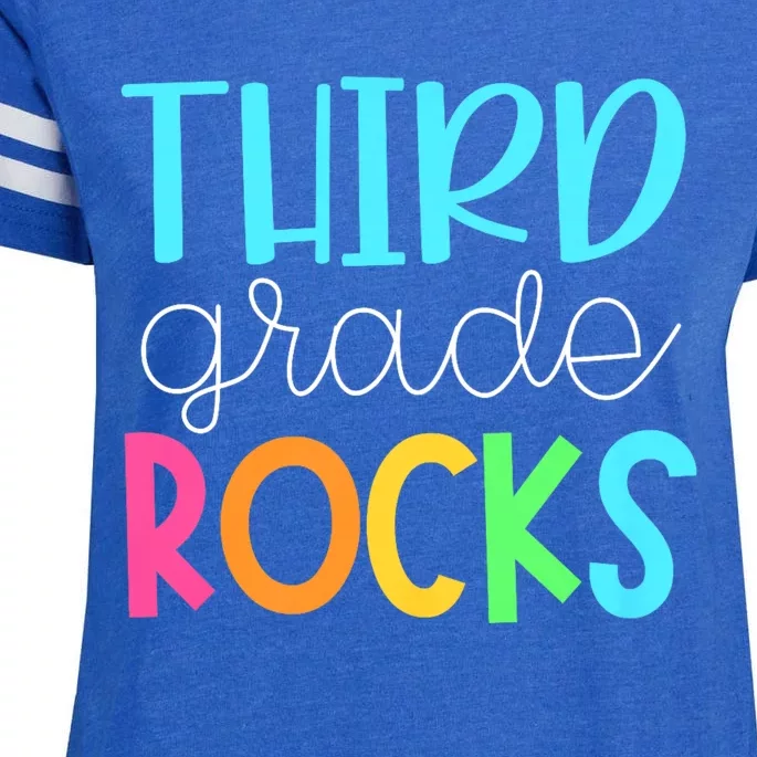 3rd Teacher Team Third Grade Rocks First Day Of Back To School Enza Ladies Jersey Football T-Shirt