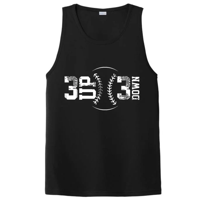 3 Up 3 Down Three Up Three Down Baseball Performance Tank