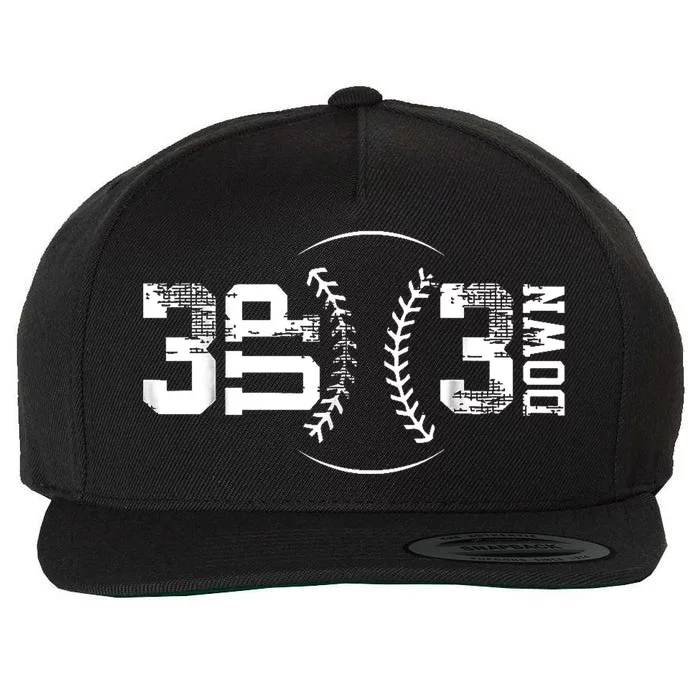 3 Up 3 Down Three Up Three Down Baseball Wool Snapback Cap