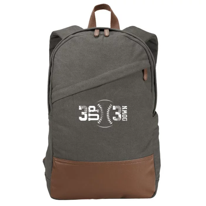 3 Up 3 Down Three Up Three Down Baseball Cotton Canvas Backpack