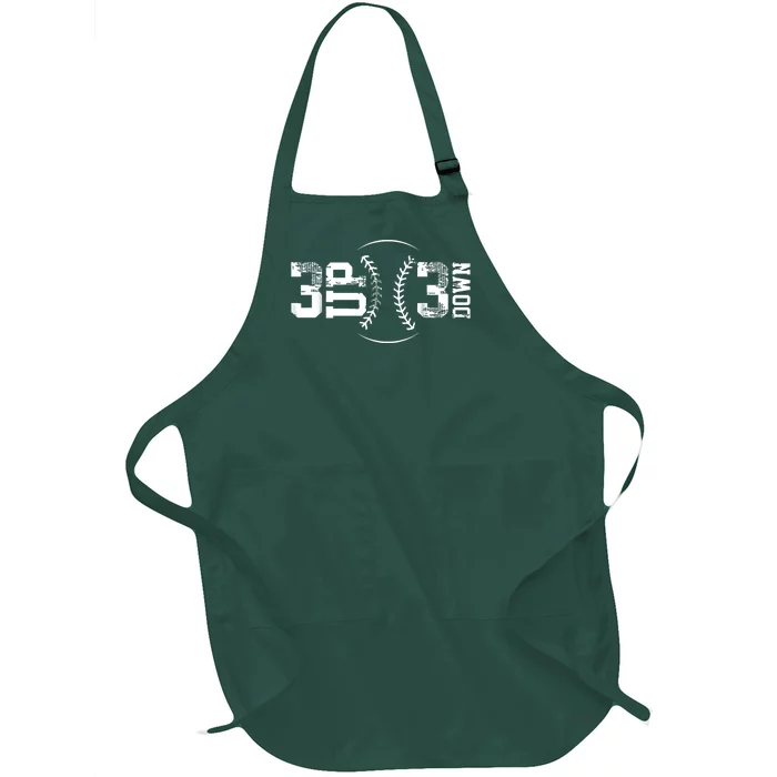 3 Up 3 Down Three Up Three Down Baseball Full-Length Apron With Pocket