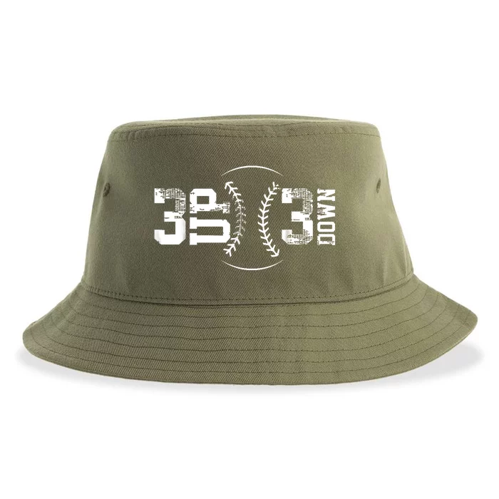 3 Up 3 Down Three Up Three Down Baseball Sustainable Bucket Hat