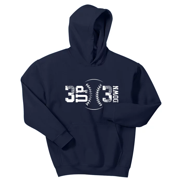 3 Up 3 Down Three Up Three Down Baseball Kids Hoodie