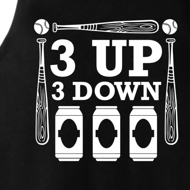 3 Up 3 Down Beer Baseball Great Gift Ladies Tri-Blend Wicking Tank