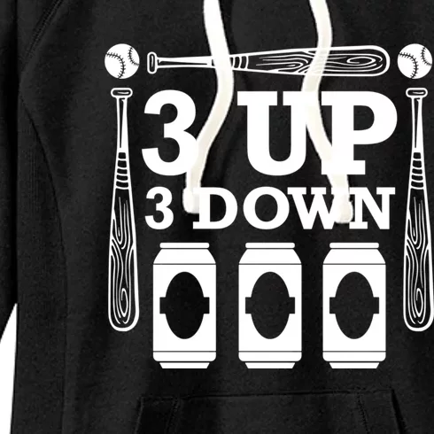 3 Up 3 Down Beer Baseball Great Gift Women's Fleece Hoodie