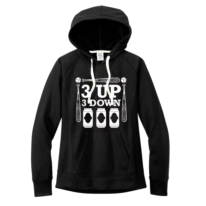 3 Up 3 Down Beer Baseball Great Gift Women's Fleece Hoodie