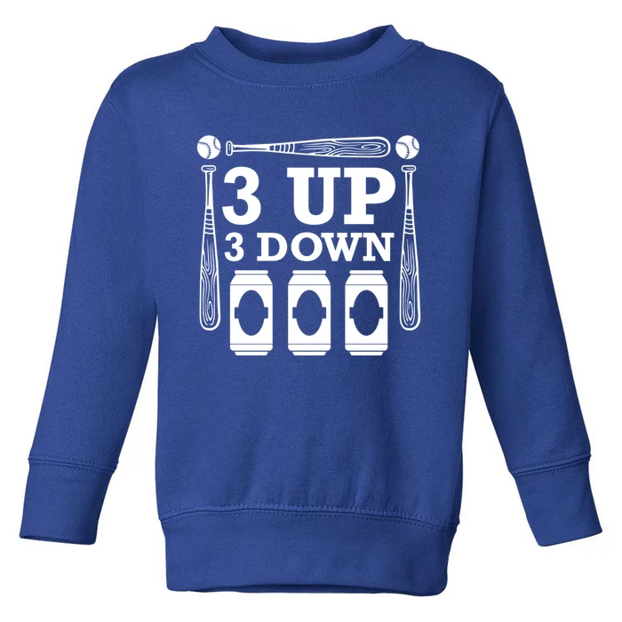 3 Up 3 Down Beer Baseball Great Gift Toddler Sweatshirt