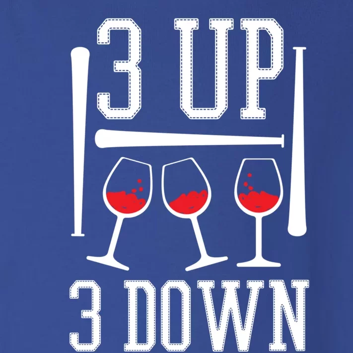 3 Up 3 Down Funny Wine Lover Baseball Game Fan Cool Saying Cute Gift Toddler Long Sleeve Shirt