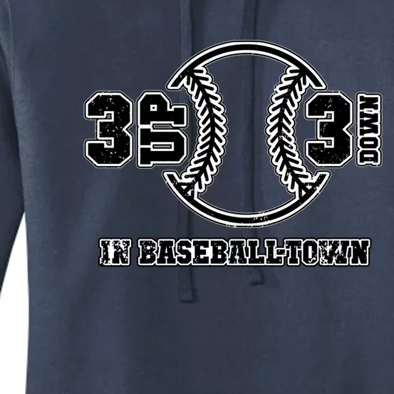 3 Up 3 Down In Baseball Town Graphic Gift Women's Pullover Hoodie