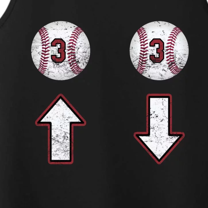 3 Up 3 Down Gift Three Up Three Down Baseball Gift Performance Tank