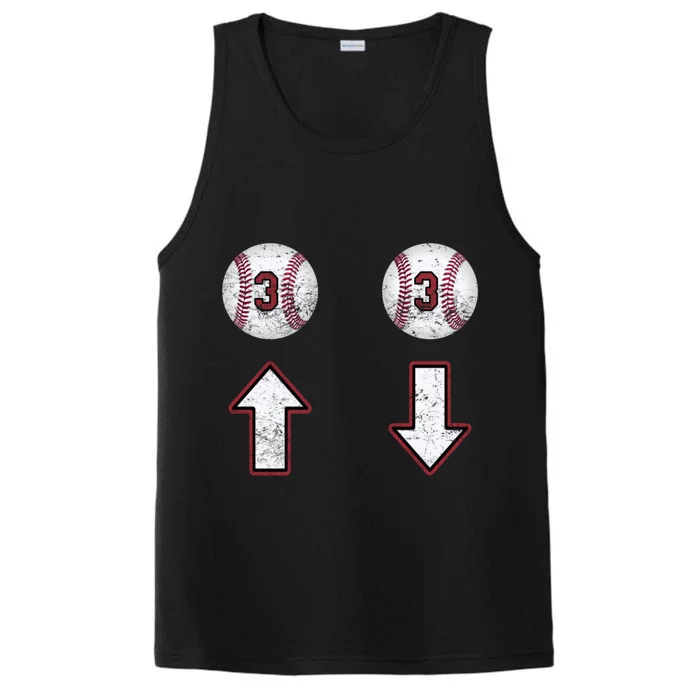 3 Up 3 Down Gift Three Up Three Down Baseball Gift Performance Tank