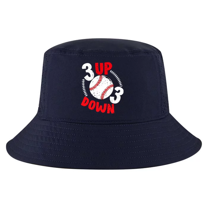 3 Up 3 Down Three Up Three Down Baseball Softball Players Gift Cool Comfort Performance Bucket Hat