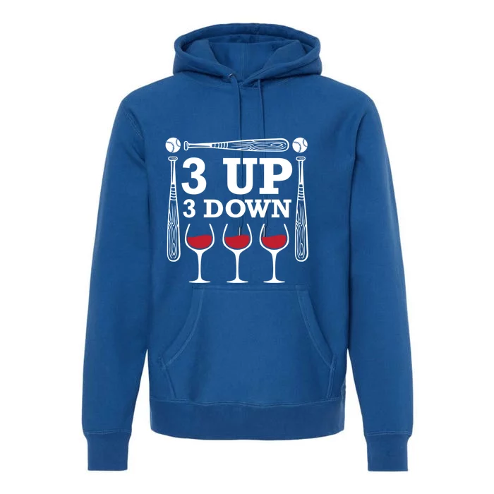 3 Up 3 Down Wine Baseball Cute Gift Premium Hoodie