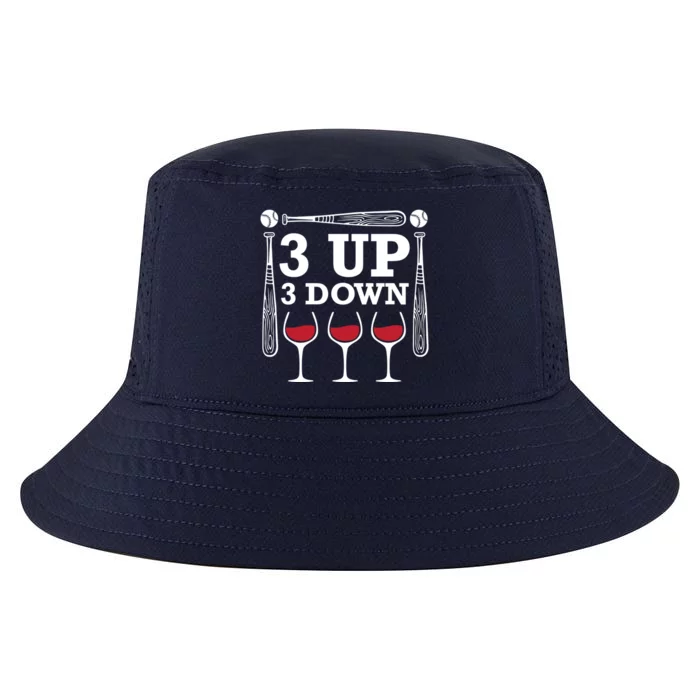 3 Up 3 Down Wine Baseball Cute Gift Cool Comfort Performance Bucket Hat