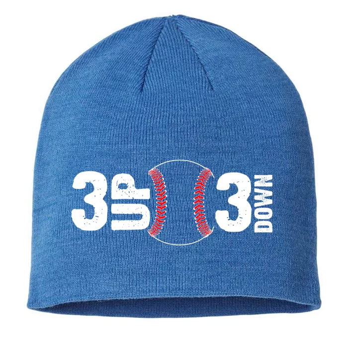 3 Up 3 Down Baseball Funny Funny Gift Fathers Day Meaningful Gift 8 1/2in Sustainable Knit Beanie